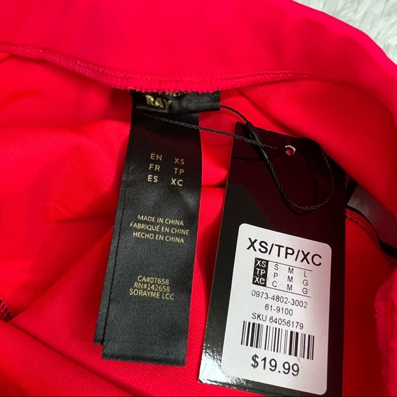 NEW Sommer Ray High Rise Piping Bikini Bottoms in Neon Red Size XS - Picture 3 of 6